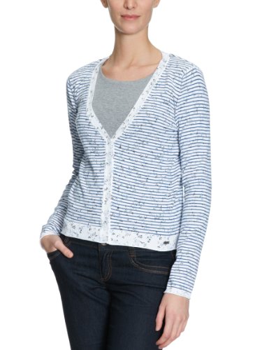 TOM TAILOR Damen Strickjacke 30154350070/cute print mix cardigan, Gr. 44 (XXL), Blau (6378 Preisvergleich