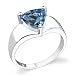 Sterling Silver 2.00 cts Trillion Cut London Blue Topaz Ring Size 7