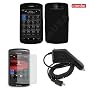 BlackBerry Storm2 9550 Combo Solid Black Silicon Skin Case + LCD Screen Protector + Rapid Car Charger for BlackBerry Storm2 9550