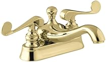 Hot Sale KOHLER K-16100-4-PB Revival Centerset Lavatory Faucet, Vibrant Polished Brass