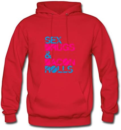 Custom-made Sex_drugs_and_bacon_rolls Hoodies Red Large Men