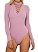 Choies Women Violet High Neck Bandage Criss Lace Up Leotard Knitted Thong Bodysuit