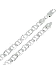 6MM Thick - Mariner Link Anchor Chain Necklace/Bracelet - Genuine .925 Solid Sterling Silver
