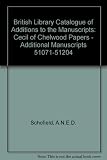 The British Library catalogue of additions to the manuscripts. The Cecil of Chelwood papers : Additional manuscripts 51071-51204