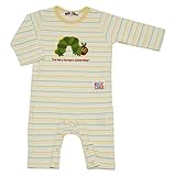 2016年 春物 はらぺこあおむし スムス さがら刺繍 ボーダー 長袖カバーオール ロンパース THE WORLD OF ERIC CARLE イエロー-グリーン◇80cm