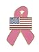American Flag Pink Breast Cancer Awareness Ribbon Lapel Pin