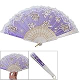 Indigo Blue Sector Plastic Ribs Dance Folding Hand Fan