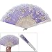 Azure Blue Sector Plastic Ribs Dance Folding Hand Fan