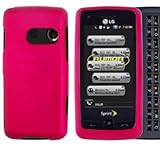 Pink Hard Plastic Rubberized Case Cover for LG Rumor Touch LN510 Banter
