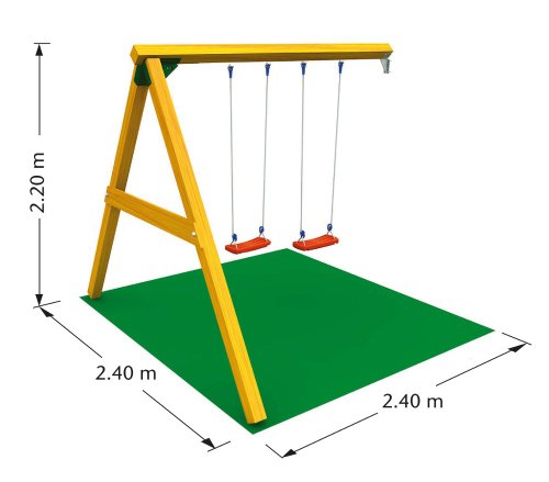 Imagen 2 de LoggyLand FORT juego con tobogán y columpio montaje