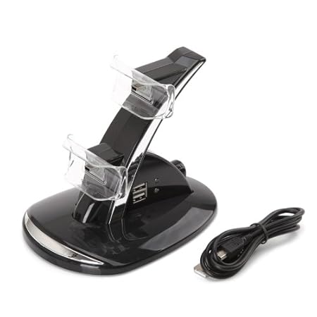 Lujex Controller Charging Stand Dual Charger Station for ps3 playstation 3 playstation3 Black allimentatore caricabatterie base di caricabatterie