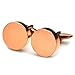 PenSee Classic Stainless Steel Rose Gold Round Cufflinks for Men With Gift Box