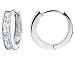 CRISLU Cubic Zirconia (CZ) 1.9 Carat (ctw) Huggie Hoop Earrings in Sterling Silver