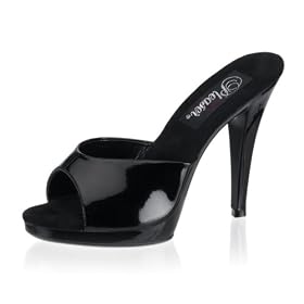 Buy 4 1 2 Inch Cute Bridal Shoe Ladies Sexy High Heel Shoes Slip On Slide Black by Unknown