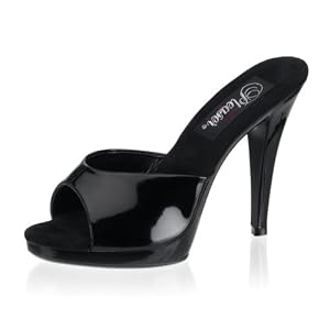 Buy 4 1 2 Inch Cute Bridal Shoe Ladies Sexy High Heel Shoes Slip On Slide Black by Unknown