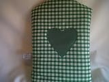 Green Gingham & Green Taffeta Heart 8 Cup Cafetiere Cosy