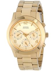 GUESS Womens U13578L1 Contemporary Gold-Tone Chronograph Watch