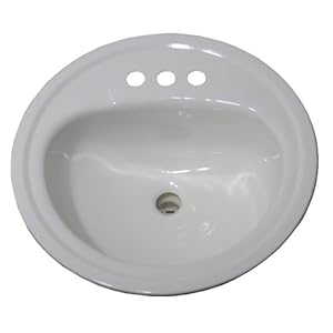 Crane Plumbing 1315V Galaxy 19-Inch Round Centerset Drop-In Lavatory, Porcelain Enameled Steel Crane Plumbing 1315V Galaxy 19-Inch Round Centerset Drop-In Lavatory, Porcelain Enameled Steel