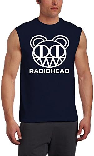JYTees Radiohead Navy Mens Muscle T-Shirt Cotton Sleeveless A0285