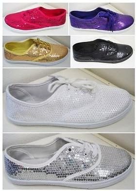 Callie Shoes New Comfy Women Canvas Sneakers Tennis Shoes Slip On Flats Lace up Sequins Boat