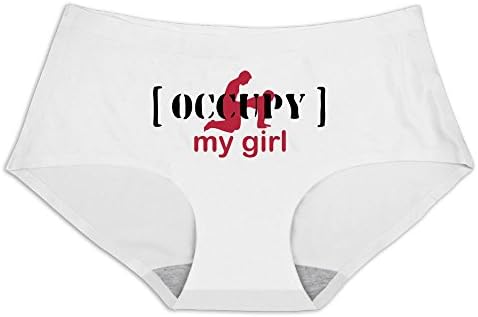 Women's Sporty Low-Waist Ice Silky Hipsters Panties Underwear Occupy My Girl Size M White