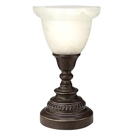 Bronze Lamp with Frosted Glass Shade by Hunt