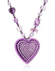 Tarina Tarantino "Iconic Classics" Purple Haze Lucite Multibead heart Necklace