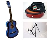 38 Blue Acoustic Guitar Combo with Accessories and Stand