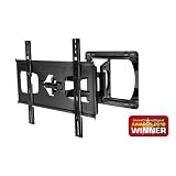 Peerless Slimline SLWS350-BK Ultra Slim Large Universal Articulated LED, LCD, Plasma Wall Bracket, Max Weight 45kg, 37″ to 65″ – The World’s Thinnest Articulating TV Wall Mount