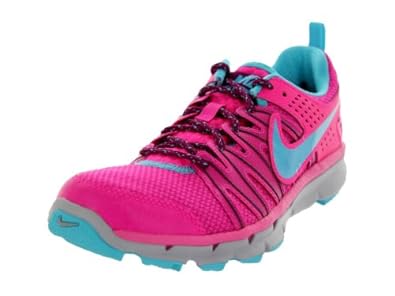 pink and blue running shoes