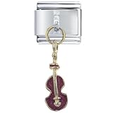 Pugster Violin Music Instrument Dangle Italian Charm Bracelet