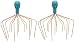 Two Pack of Heavens Therapy Head Wizard Octopus Ionized Copper Therapeutic Head Scalp Massager Massage