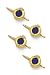 Solid 14k Gold and Lapis Portal Style Stud Set (4)