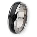 Chisel Black Carbon Fiber Polished Titanium Ring 8mm