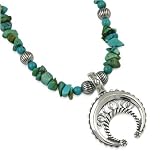 15-19 inch Sterling Naja and Turquoise Necklace