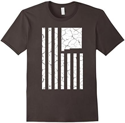 Men's New Mexico T-Shirt Cracked Stripes Collection State Pride Large Asphalt