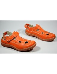 Sandaletten Damen Schuhe Blau Orange Rot Outdoor Schuh Leder innen