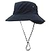 LLmoway Women UPF50+ Outdoor Wide Brim Packable Sun Hat Dry Fit Fishing Camping Hats Adjustable Navy