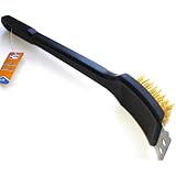 BARBEQUE BBQ GRILL BRUSH BRASS BRISTLE OUTDOOR COOKING SCRAPPER TOOL HANDLE NEW