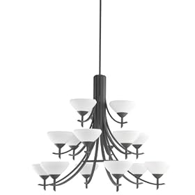 Kichler Lighting 1681DBK 15-Light Olympia Incandescent Chandelier, Distressed Black