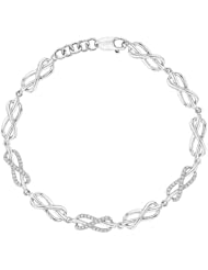 Diamond Infinity Bracelet in Sterling Silver (1/4 cttw)