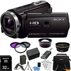Sony HDR-PJ430V HDRPJ430V PJ430V HDR-PJ430 High Definition Handycam Camcorder with 3.0-Inch LCD (Black) ULTIMATE Bundle with 32GB SD Card, Spare Battery, Rapid AC/DC Charger, Wide Angle and 2X Telephoto Lens, Filter Kit, All in 1 Card Reader + MORE