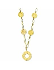 14K Gold Adjustable Circle Drop Necklace 16 Inches