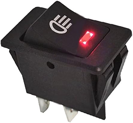 1Pc New 12V 35A Car Fog Light Rocker Switch 4Pins Red LED Dash Dashboard
