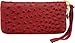 Femina Ostrich Embossed Zipper Clutch Wallet Handbag with Wristlet and a NutriChart