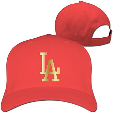 LuN Los Angeles Dodgers Gold Legend Logo Red Baseball Cap Peaked Hat Unisex