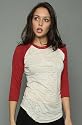 Alternative Apparel The Big League Burnout Baseball Tee in Red,T-shirts for Women