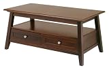 FTS - Mission Coffee Table w Storage and -2- Drawer Antique Walnut Finish 136-190-32