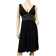 SEXY BLACK RHINESTONE LOW CUT DRESS PLUS SIZE