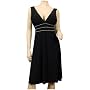 SEXY BLACK RHINESTONE LOW CUT DRESS PLUS SIZE